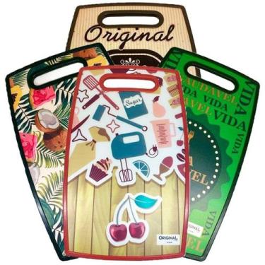 Imagem de Tabua de corte de plastico oval estampas sortidas 37x23cm - ORIGINAL L