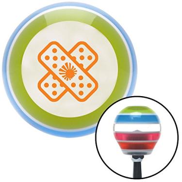 Imagem de American Shifter 133924 Botão de câmbio listrado com inserção M16 x 1,5 (laranja JDM Band-Aid)