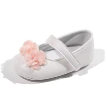 Imagem de Sapatinho para Bebê Branco e Flor Rosa - JMH Sets