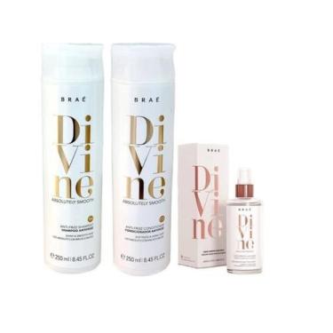 Imagem de Kit Braé Divine Absolutely Smooth Antifrizz Shampoo e Cond. 250ml + Má