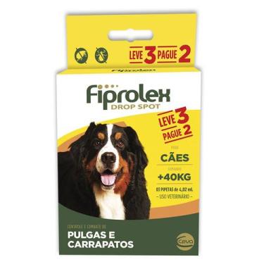 Imagem de Antipulgas e Carrapatos Fiprolex Ceva Cães 40 Kg - 3 un