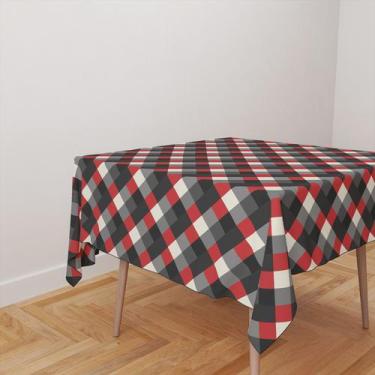 Imagem de Toalha De Mesa Quadrada 4 Lugares Tecido Oxford Escandinavo Vermelho T