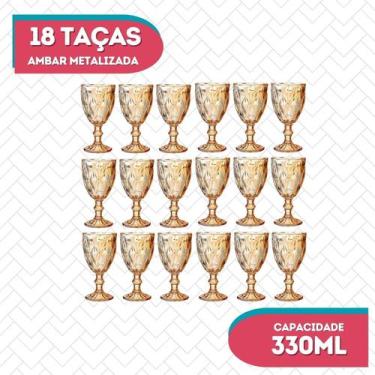 Imagem de Kit Taça 330ML Bico de Jaca Ambar Diamantado Eventos - 18UN - Class Ho