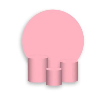 Imagem de Painel De Festa Redondo 1,50x1,50 + Trio De Capas Cilindro - Cor Liso 