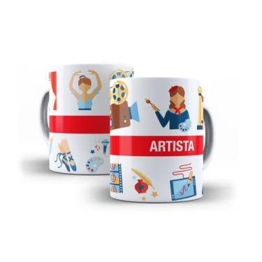 Imagem de Xícara Branca Porcelana Profissão Artista Artes 325ml + Caixinha - RYL