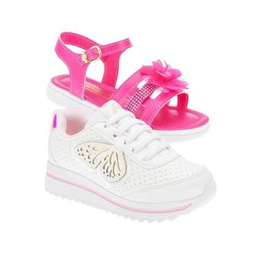 Imagem de Tenis Feminino e Sandalia Menina - KIT 2 PARES Tam 24 ao 34 - Sapatinh