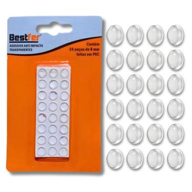 Imagem de Adesivo Anti Impacto 24 Peças Gota Silicone 8mm Mesa Vidro - Bestfer