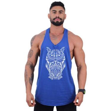 Imagem de Regata Super Cavada Masculina MXD Conceito Coruja Rabiscada, EG, Azul,