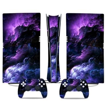 Imagem de Capa de decalque adesivo de vinil para PS5 Pro Digital Edition, console roxo universo e controles skin