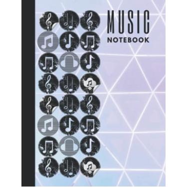 Imagem de Music Notebook : Architectural glass: Wide Staff Blank Paperback * 13 Staves per page * 8.50" x 11" * 102 Pages (Music book series)