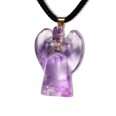 Imagem de Colar de Anjo Pingente Pedra Ametista Pino Dourado