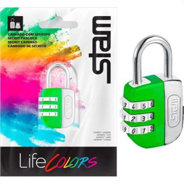 Imagem de Cadeado Para Mala Stam Life Colors Com Segredo 25Mm Verde