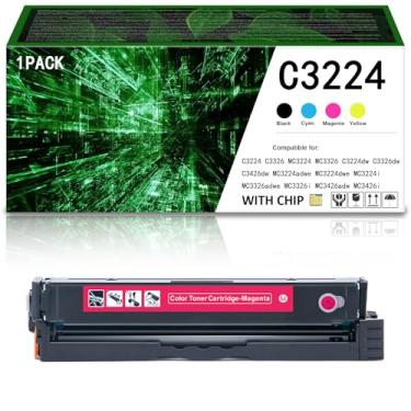 Imagem de Pacote com 4 cartuchos de toner remanufaturados C3224 C3210K0 C3210C0 C3210M0 C3210Y0 com substituição de chip para impressora Lexmark C3224 C3326 C3426 MC3224 MC3326 MC3426, M-11 500 peças idades