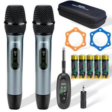 Imagem de Conjunto de Microfone Sem Fio AFUOO W60 Pro - 2,4 GHz, Dual-Mic, Alcan