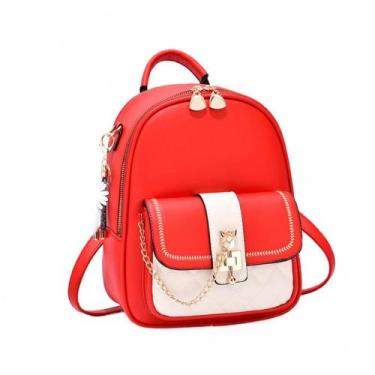 Imagem de Mochila Feminina de Couro Macio - Grande Capacidade e Estilo Fashion