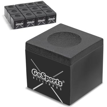 Imagem de GoSports Pacote com 12 cubos de giz premium para tacos de bilhar - giz preto para bilhar