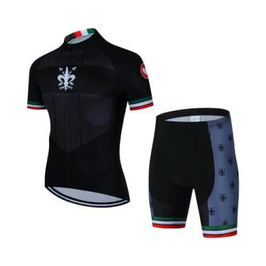 Imagem de Conjunto de Roupas de Ciclismo Masculina para Verão - Camisa e Calças 
