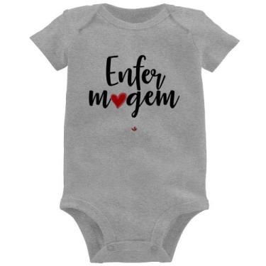 Imagem de Body Bebê Enfermagem por amor - Foca na Moda, Cinza, GG