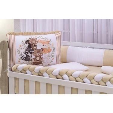 Imagem de Kit De Berço Americano e Nacional Sublimado com Trança e Mosquiteiro M