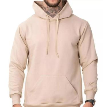 Imagem de Blusa de Frio Fechado Flanelado Moleton Com Capuz Blusão Casaco de Alg