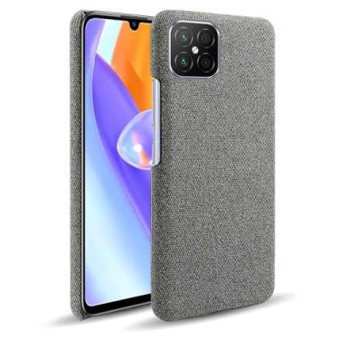 Imagem de Capa para Honor Play 5 5G,Capa desenhada em lona,Case Protetora Ultrafina com Empunhadura Macia,Design em Tecido Antichoque e Antiarranhões-Gray