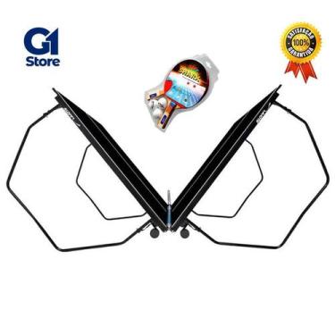 Imagem de Mesa ping pong com rodizio mdp 15 mm klopf 1087 cor preta kit ping pon