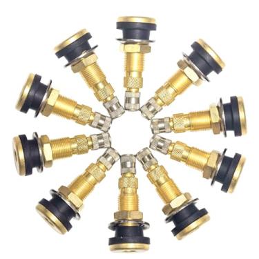 Imagem de YIENAKFUN TR618A Hastes de válvula de trator líquido de ar sem câmara de fixação resistente - pacote com 10 para pneus sem câmara, rodas industriais, agrícolas, tratores e niveladores