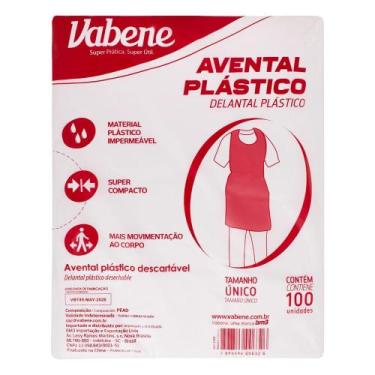 Imagem de Avental Descartável Plástico 110x70cm 100 un Vabene