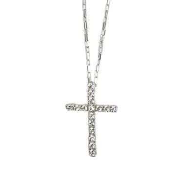 Imagem de Colar Masculino Cruz Cravejada Prata Legítima Hipoalergênica