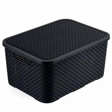 Imagem de Caixa Organizadora Multiuso Micro Rattan 3,5L Com Tampa Removível E Pe