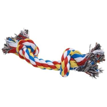 Imagem de Jeffers Brinquedo para cães com osso de corda para animais de estimação, multicolorido, 40,6 cm – Corda trançada durável para cabo de guerra, mastigar e buscar – Brincadeira interativa para animais de