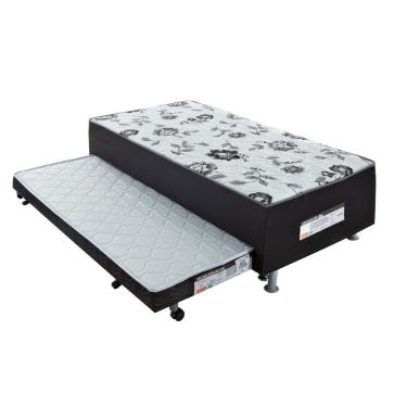 Imagem de Conjugado Solteiro Ortobom D28 Cori Nero 88x188 Com Cama Auxiliar Preto