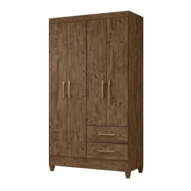 Imagem de Guarda Roupa Roupeiro Chile 4 Portas 2 Gavetas Moval Castanho