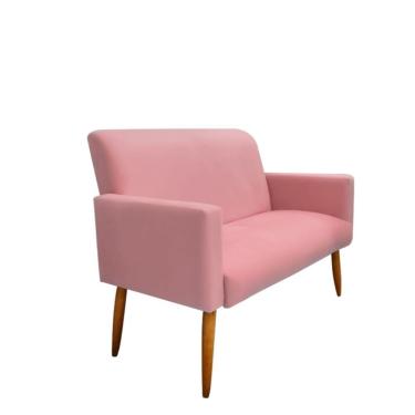 Imagem de Namoradeira Decorativa Sofá 2 Lugares Malibu Veludo Rose