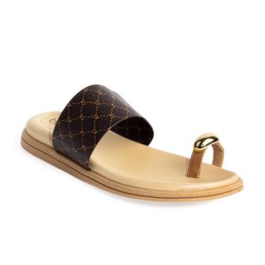 Imagem de Sandália Beira Rio Feminina Confortável de Dedo 8513-116, Caramelo, 35