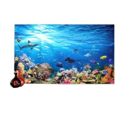 Imagem de Papel De Parede 3D Fundo Do Mar Peixes Oceano 3,5M Fm111 - Você Decora