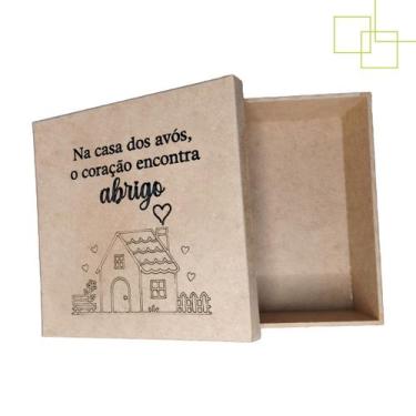 Imagem de Caixa em MDF Decorada Presente Avós Mensagem Vovô 15x15x5 - Expresso d