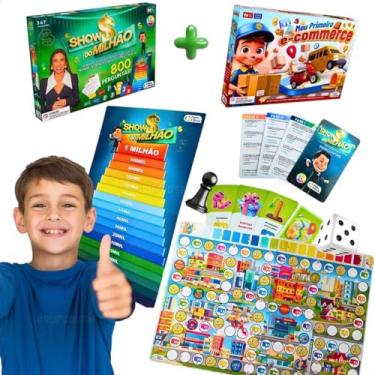 Imagem de Jogo Educativo Meu Primeiro Ecommerce + Show do Milhão Tabuleiro Infantil Presente Escolar Criança Aniversário Dia das Crianças Natal Menino Menina Brinquedo Noite de Jogos em Família