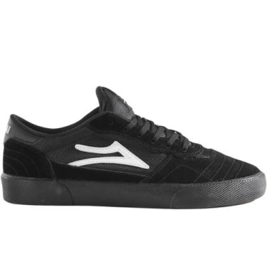 Imagem de Lakai Tênis de skate masculino Cambridge cano baixo, Camurça preta/preta, 40