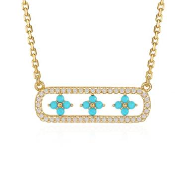 Imagem de BENEIGE Colar feminino delicado, colar com pingente banhado a ouro 14K, joia versátil para presente para todos os dias, festas para mulheres, Latão, Zircão