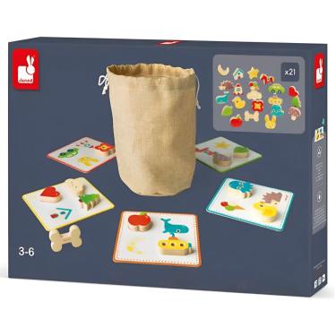 Imagem de Tabuleiro Didático Formas Secretas com 27 Peças em Madeira - Janod