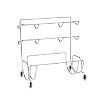 Imagem de Porta Rolos Bancada Utimil Para Papel Toalha Alumínio 25,5x27x15cm Estrutura em Aço Cromado