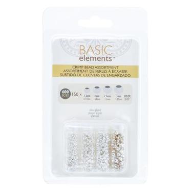 Imagem de The Beadsmith Basic Elements Crimp Beads, 4 Vials in Assorted Sizes, Silver Color, Uniform Round Shape, No Sharp Edges, Designed to Secure The Ends of Jewelry Stringing Wires and Cables