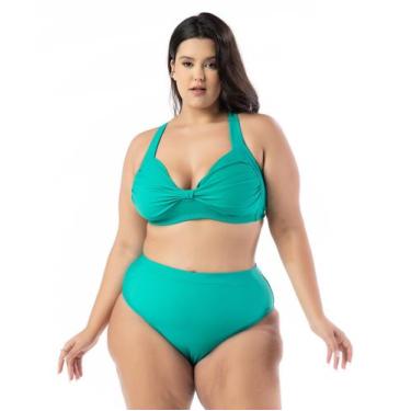 Imagem de Biquíni Plus Size Com Bojo Franzido Alça Larga Ajustável - WA modas, V