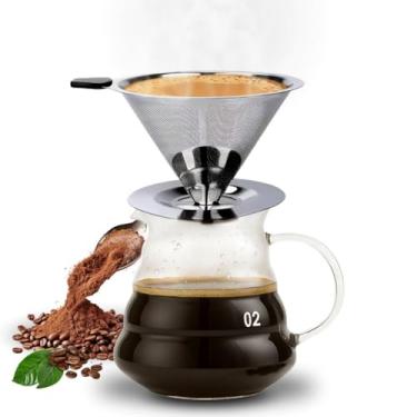 Imagem de Coador Filtro De Café 103 Inox Peneira Aço Sem Uso De Papel Onyon