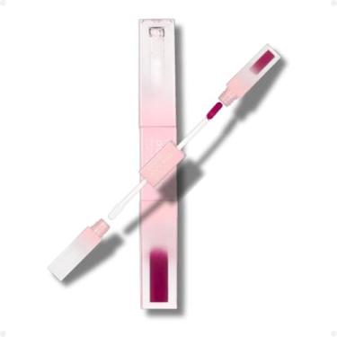 Imagem de Batom Líquido Ruby Rose Duo Kiss Matte 2 em 1 Alta Cobertura Com Gloss (DK03, 5g)