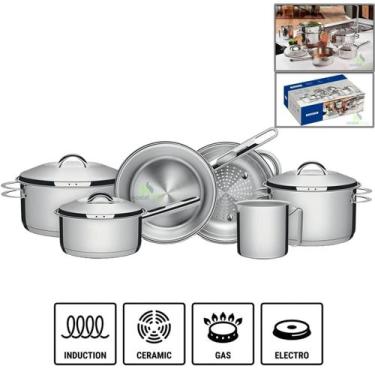 Imagem de Jogo de Panelas Tramontina Inox Solar Ou Allegra Fundo Triplo, Solar 6