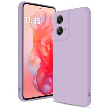 Imagem de Btstring Capa para Motorola Moto G Stylus 5G 2024, capa de silicone macio com proteção de câmera atualizada, capa fina à prova de choque com forro de microfibra antiarranhões, roxa