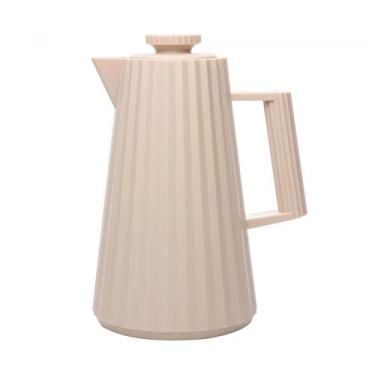Imagem de Garrafa Térmica com Ampola de Vidro 1 litro Bege Plissé Wolff