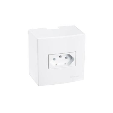 Imagem de Caixa de Sobrepor 75x75 com Tomada MarGirius Sleek 2P+T 10A Branca